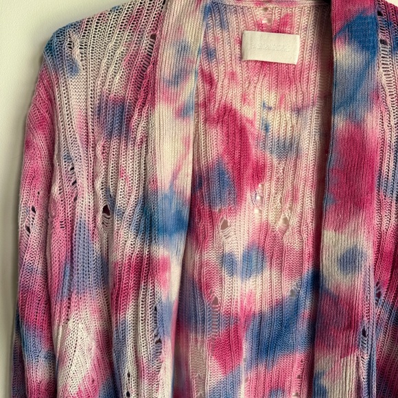Zadig & Voltaire Pink and Blue Tie-Dye Cardigan - Picture 2 of 5